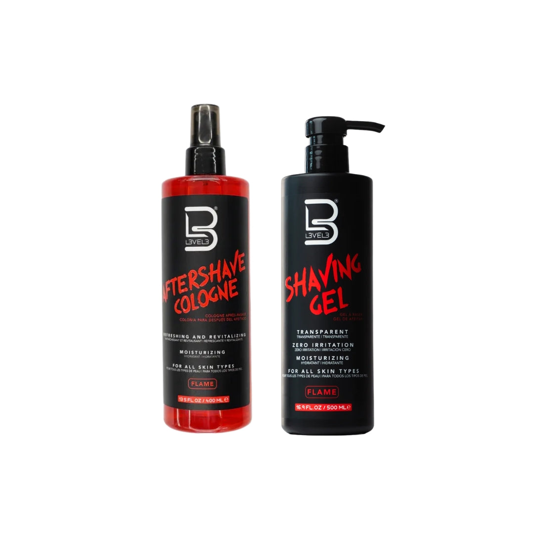 LEVEL3 Flame Комплект за Бръснене - Гел 500ml + Афтършейв 400ml