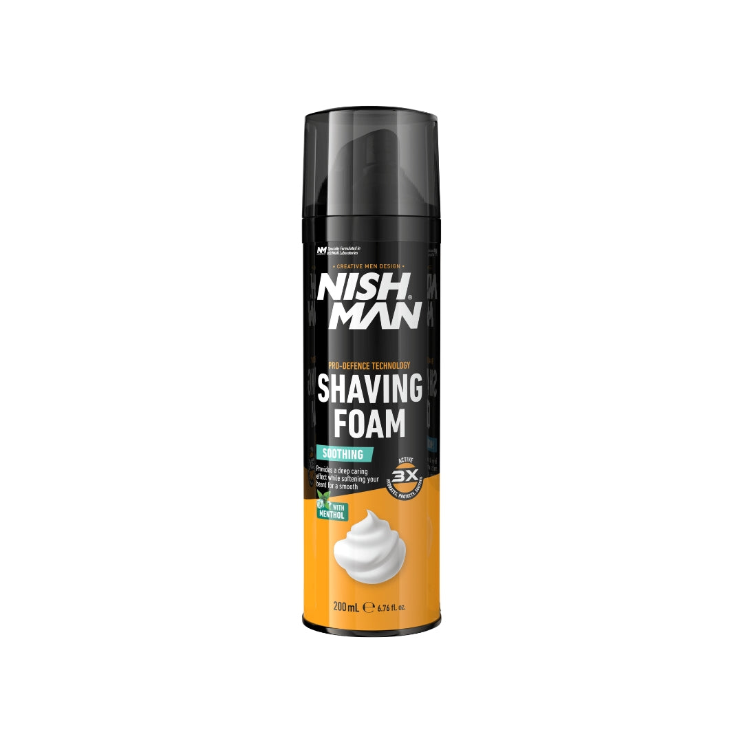 Nishman Пяна за Бръснене с Ментол - Охлаждащ и Успокояващ Ефект, 200ml